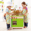 kids wooden toy kitchen, hape germany play food