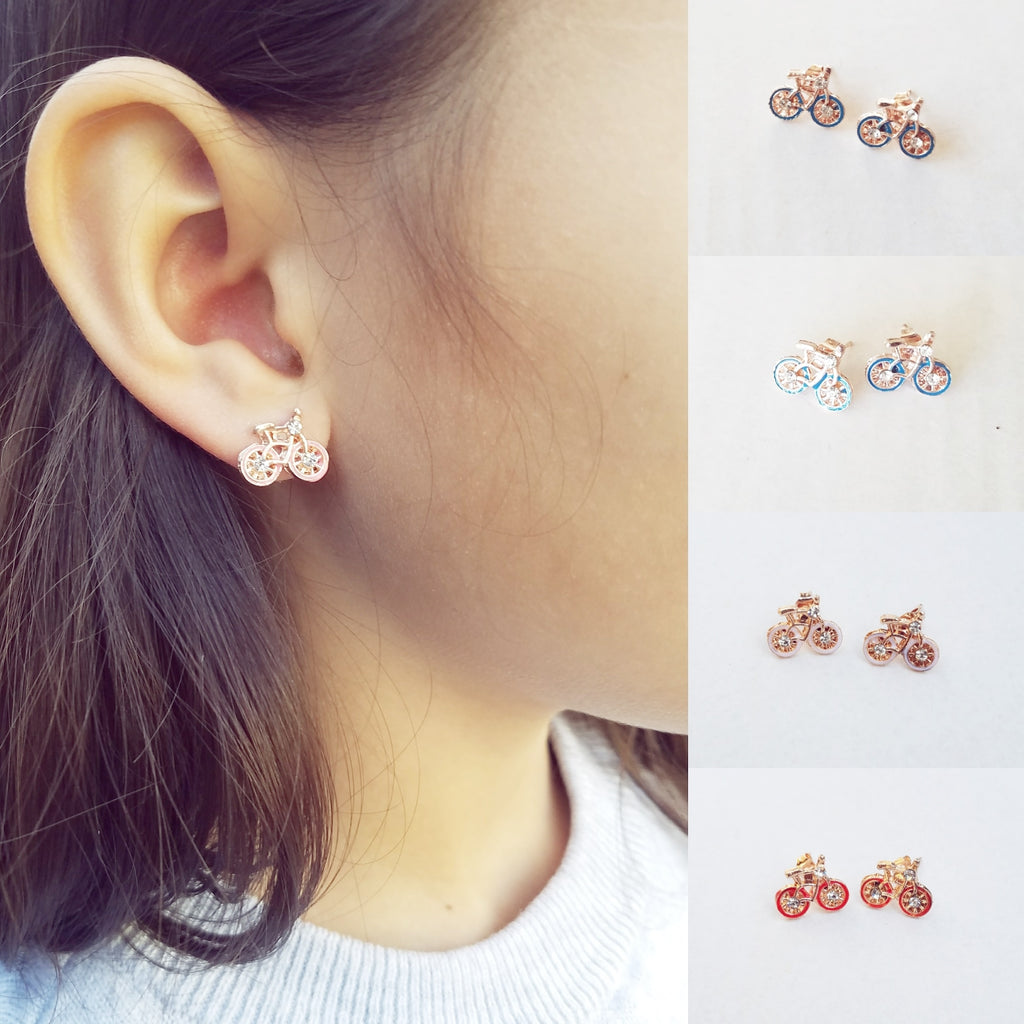Earrings, Bicycles & Rhinestones (CLICK FOR COLOR OPTIONS)