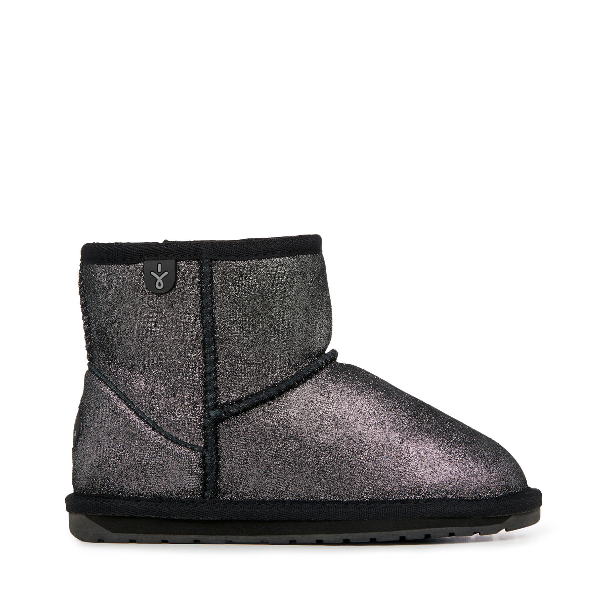 EMU Australia Wallaby Mini Metallic Black Booties, Kids Booties