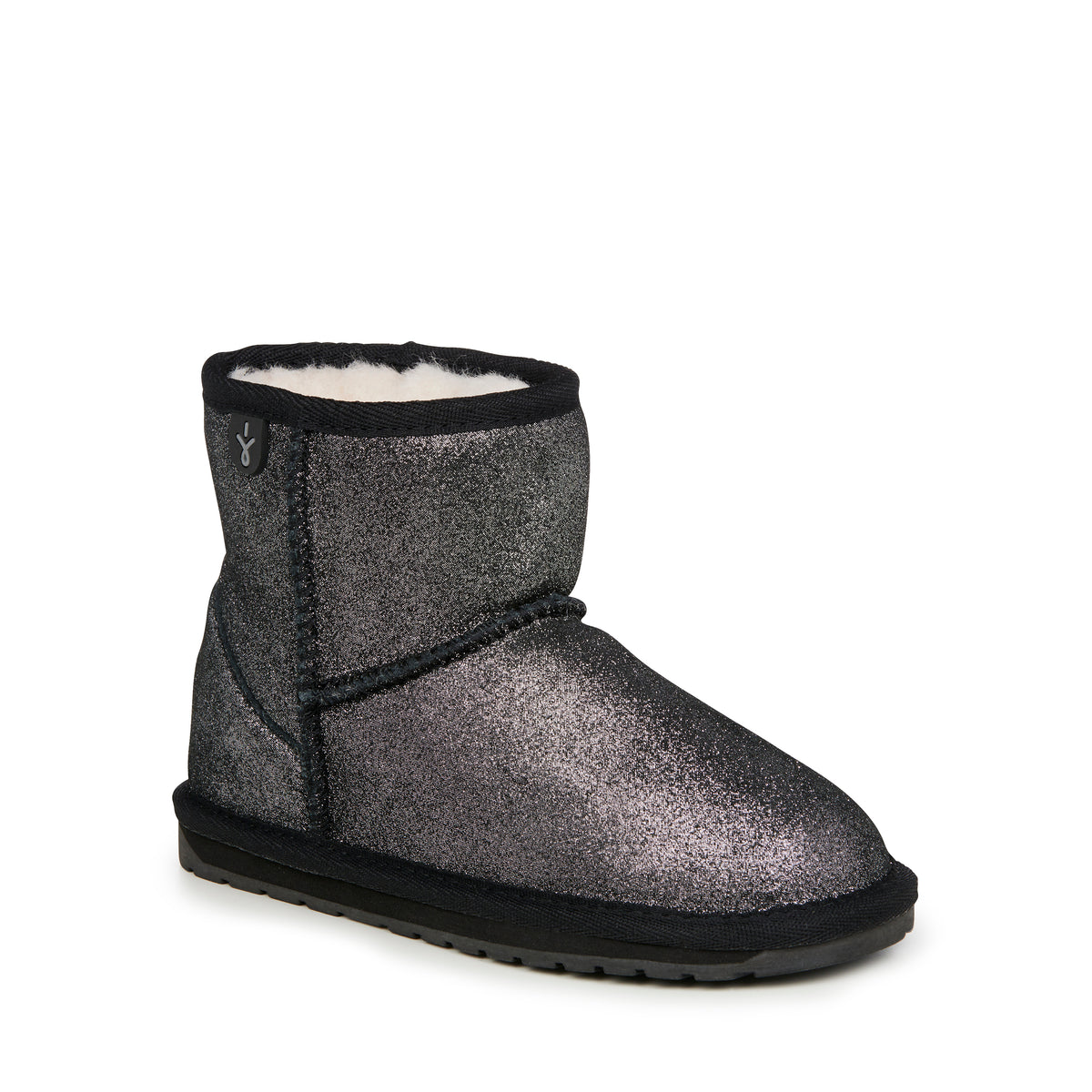 Wallaby Mini Metallic Black Booties, Kids Booties, EMU Australia