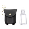 Leatherette Hand Sanitizer Clip & Keychain, Scallopped Black