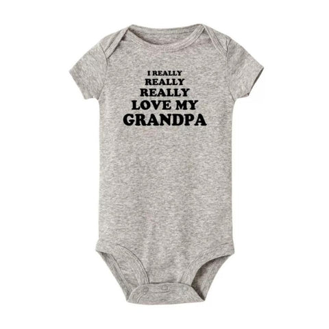 Love My Grandpa - Baby Onepiece Bodysuit, Grey