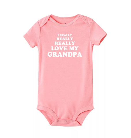 Love My Grandpa - Baby Onepiece Bodysuit, Pink