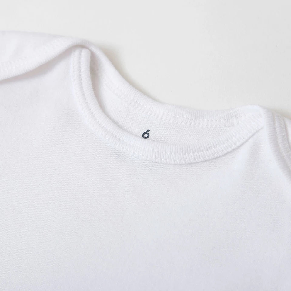 Close up of bodysuit material, stitched neckline