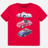 boys vintage race car graphic print tshirt, red