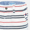 1287 Mayoral Boys Bermuda Shorts, Red & Grey Stripe