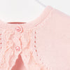 1317 Mayoral Ceremony Ruffled Knit Cropped Cardigan, Nectar Soft Pink