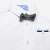 baby boys white dress shirt with houndstooth flannel bow tie