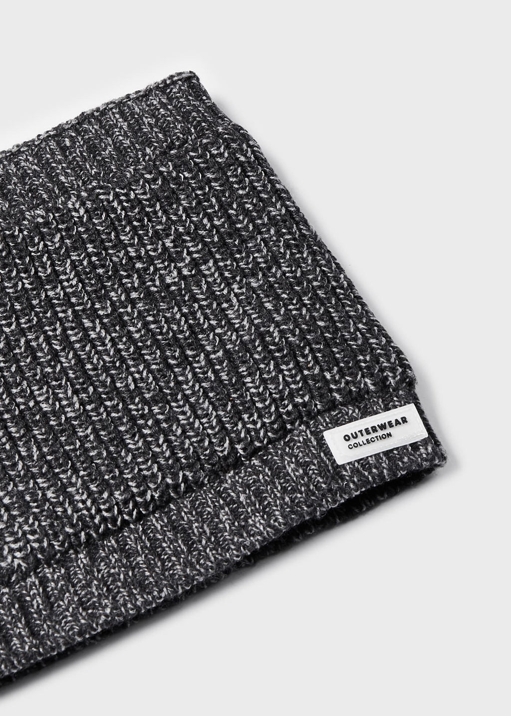 10336 Mayoral Boys Knit Slip on Scarf, Black/Grey