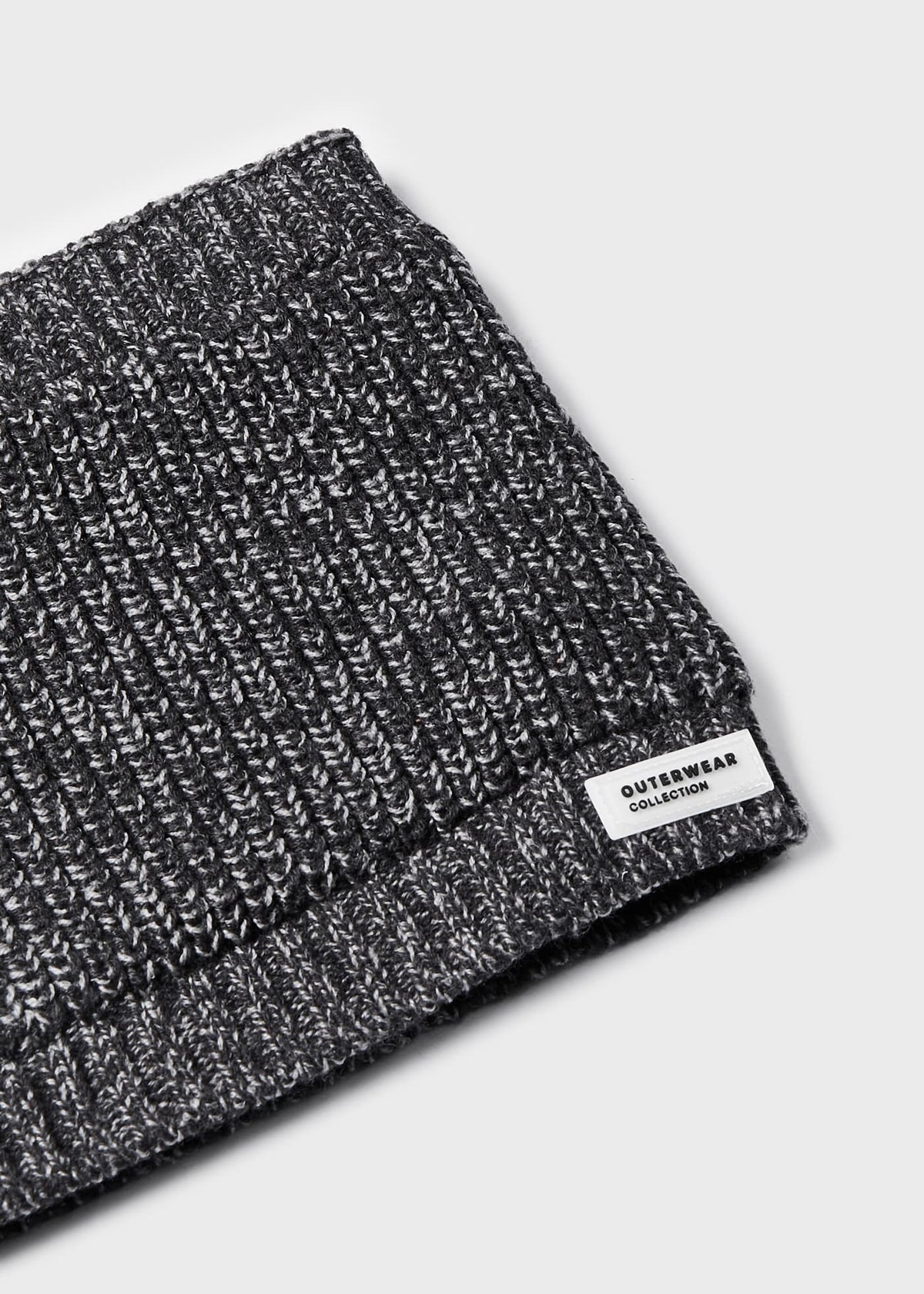 10336 Mayoral Boys Knit Slip on Scarf, Black/Grey