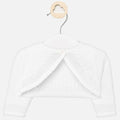 1318 Mayoral Baby Girls Knit Openwork Detailed Open Bolero Cardigan, White