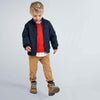 4469 Mayoral Boys Bomber Zippered Quilted Jacket, Navy