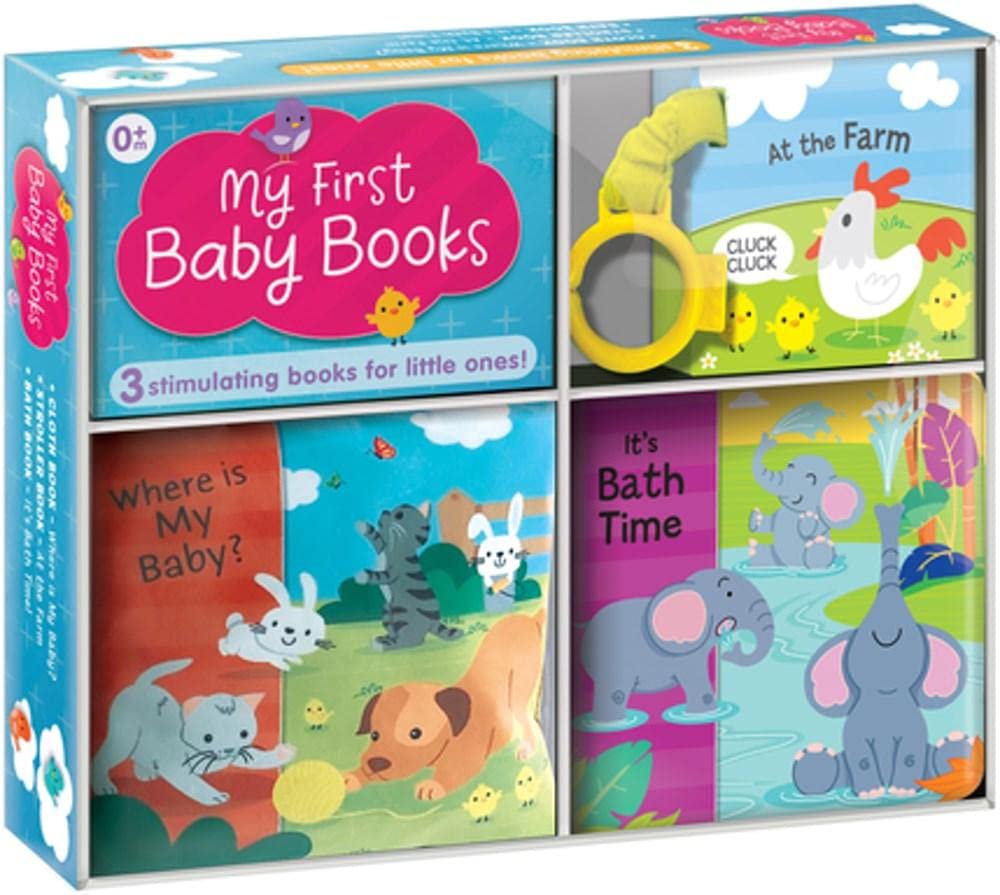 My First Baby Books, 3 Stimulating Books for Little Ones, Three Books in One Box