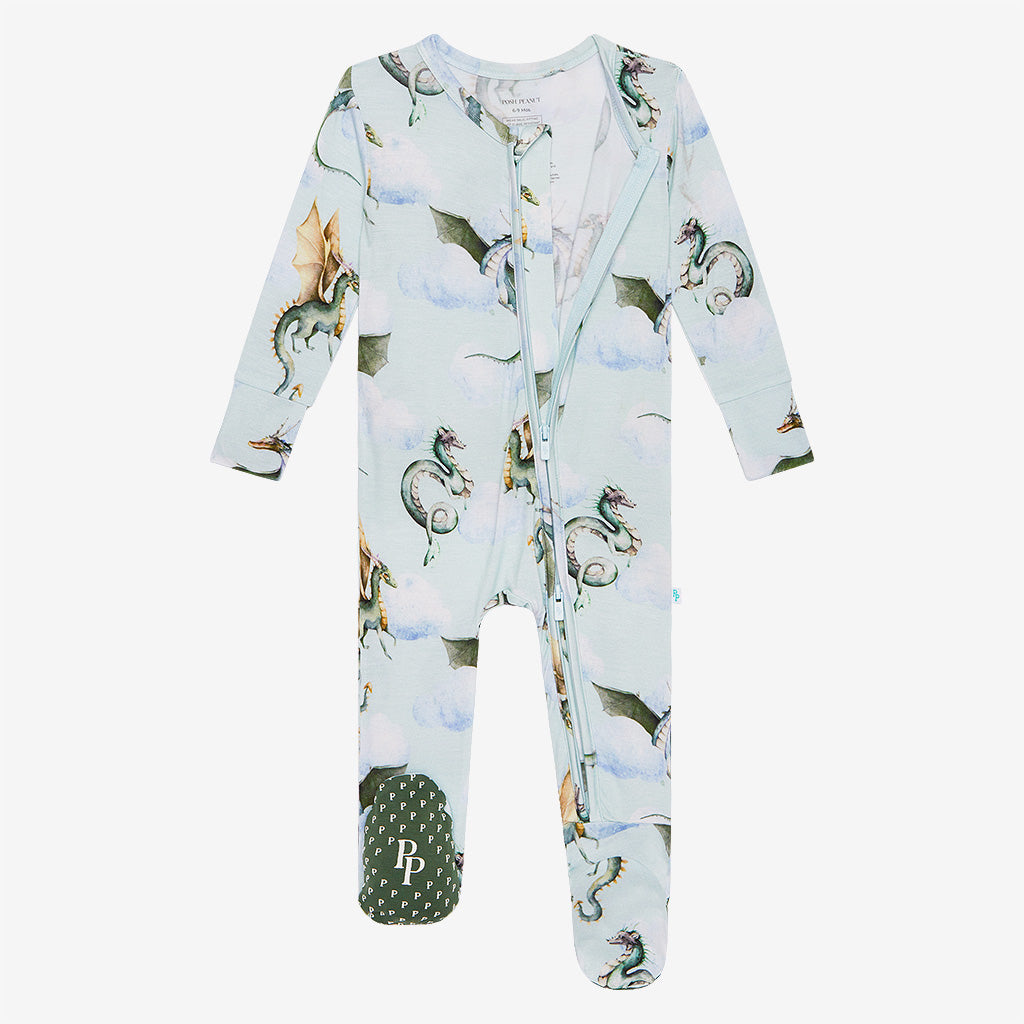 Posh Peanut Bamboo UNISEX Zippered Footie - Percy Dragon – Bubble Belly  moms, babies