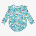 Posh Peanut Bamboo L/S Ruffled Bubble Romper - Gnomey