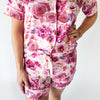 Posh Peanut Bamboo Women's S/S Lux COLLARED Pajama Short Set - Amira Floral