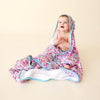 Posh Peanut Bamboo & Terry Ruffled Hooded Towel - Pixie Micro Floral