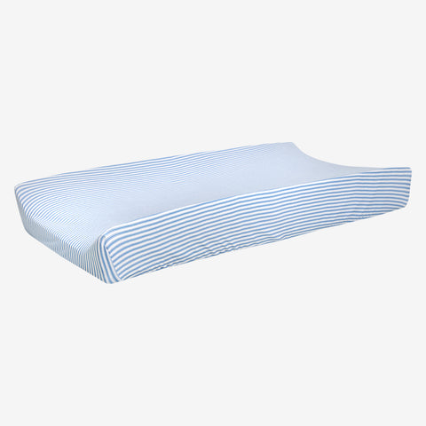 Posh Peanut Bamboo Changing Pad Cover -  UNISEX Harrison Denim Stripe