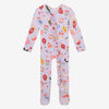 Posh Peanut Bamboo RUFFLED Zippered Footie -  Holly Holiday Ornaments