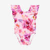 Posh Peanut Onepiece Ruffled Flutter Sleeve Swimsuit, Amira Floral