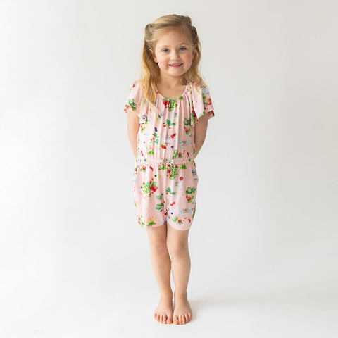 Posh Peanut Bamboo Flutter Sleeve Romper - Annabelle Berry Fairies