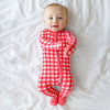 Posh Peanut Bamboo Convertible Zippered Onepiece Romper -  Polly Barn Red Gingham