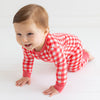 Posh Peanut Bamboo Convertible Zippered Onepiece Romper -  Polly Barn Red Gingham