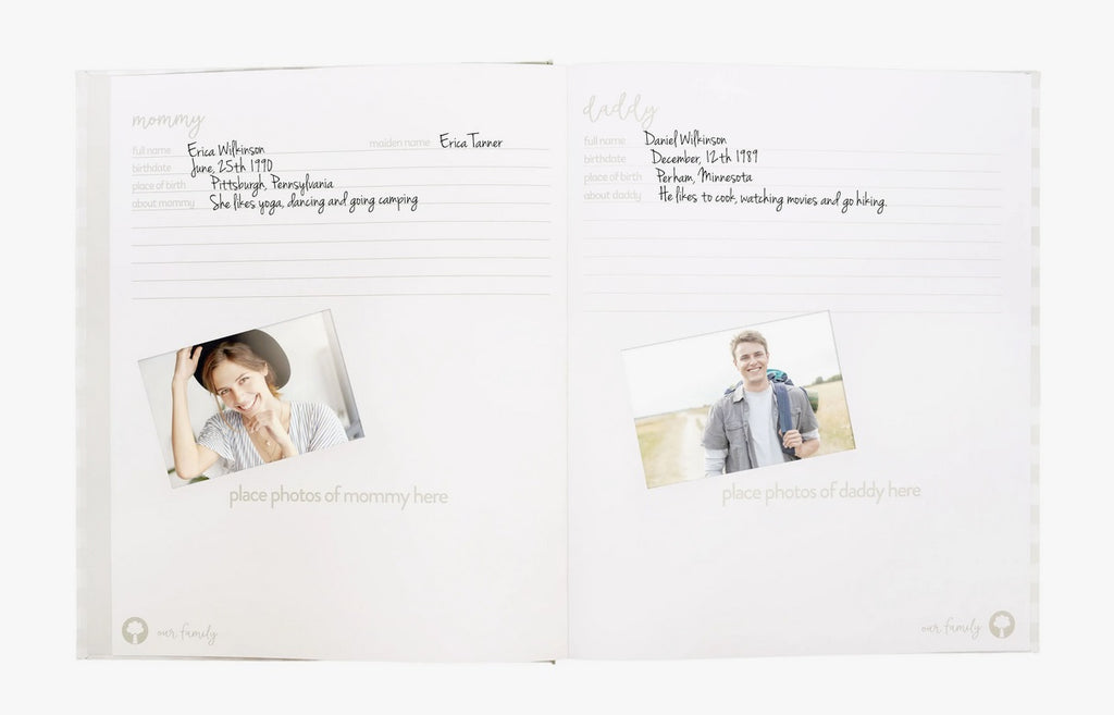 Baby Book -1st Year Baby Journal & Memory Book Keepsake - Grey Gingham