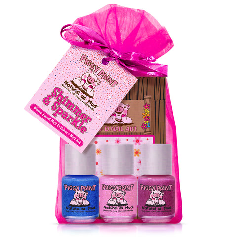 Piggy Paints SCENTED - Non-toxic, Scented, Natural, Kid-safe Nail Polish - Shimmer & Sparkle Gift Set