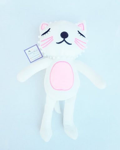 Plush Pink and White Kitty Cat - 16"