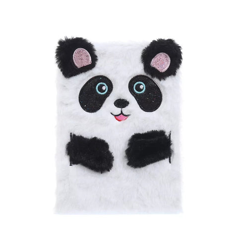 Journal - Plush Lined Notebook - Panda