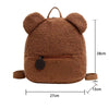 Plush brown bear ear backpack, mini