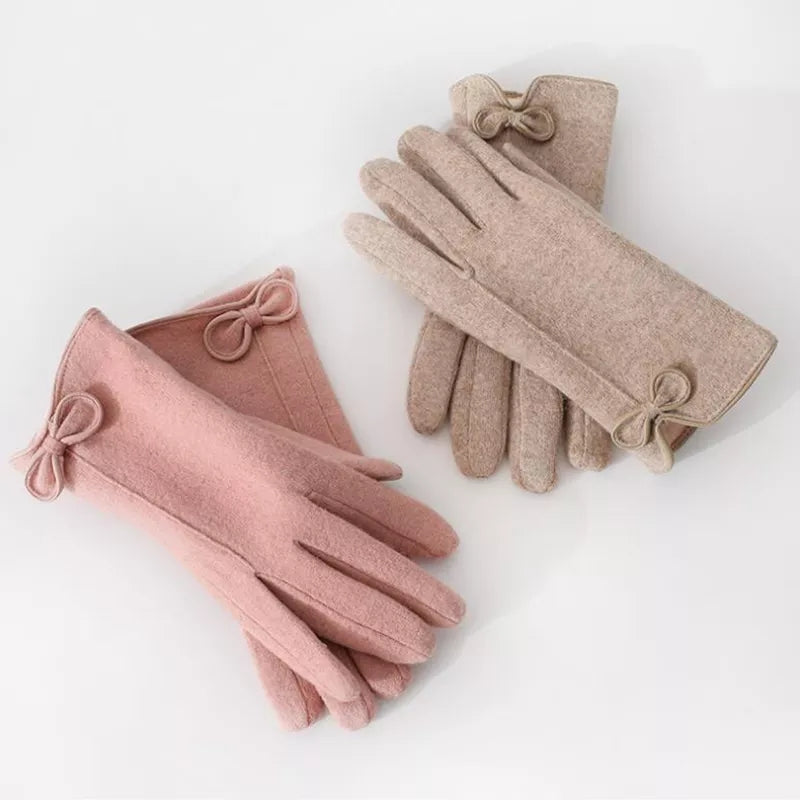 Cashmere Blend & Plush Lined Gloves - Dusty Pink