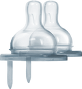 Plastic-free silicone tip nipples for baby bottles, wide mouth, reduces colic, nipple bottle top