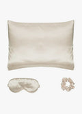 Cala Spa Lux Beauty Reset Sleep Collection 3PC Gift Set, Matte Gold Ivory