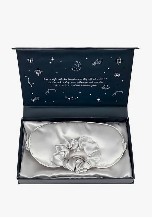 Cala Spa Lux Beauty Reset Sleep Collection 3PC Gift Set, Silver
