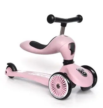 2-in-1 Scoot and Ride Highway Kick, Convertible Scooter & Ride Along, Rose Pink