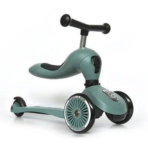 2-in-1 Scoot and Ride Highway Kick, Convertible Scooter & Ride Along, Forest Green