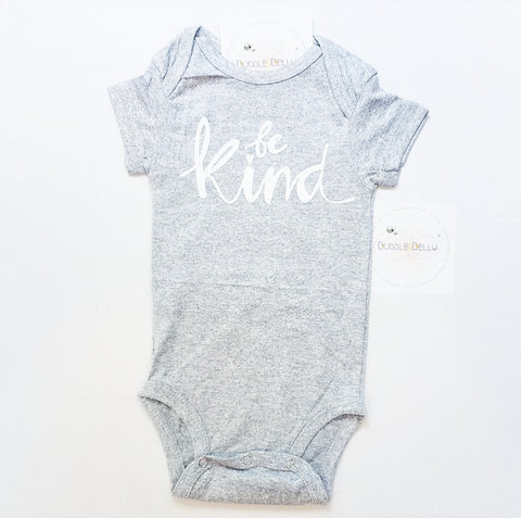 Be Kind, Onepiece Snap Bodysuit, Grey