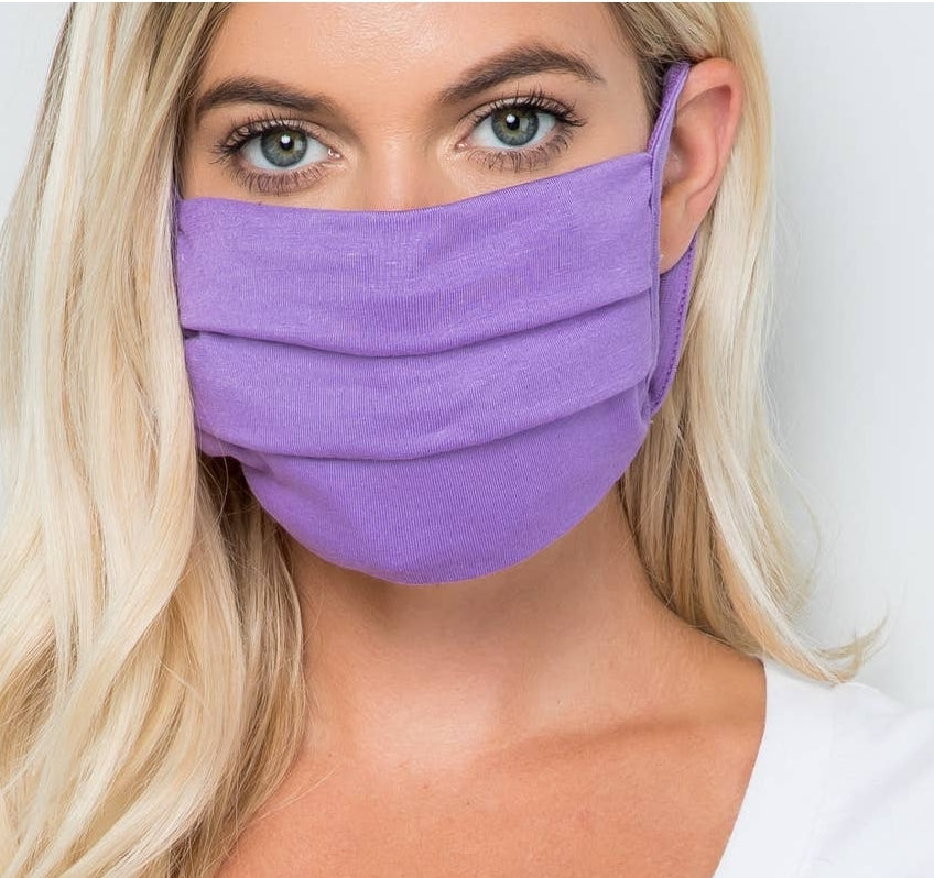 Face Masks, Washable, Reusable, Tween/Adult Size - Solid Lavender