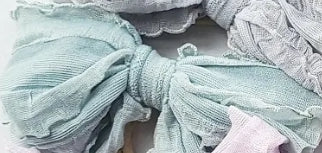 4.5" Shabby Chic Crinkle Bow & Soft Nylon Headband (CLICK FOR COLOR OPTIONS)