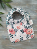 rose print cotton flannel drool bib with side snap