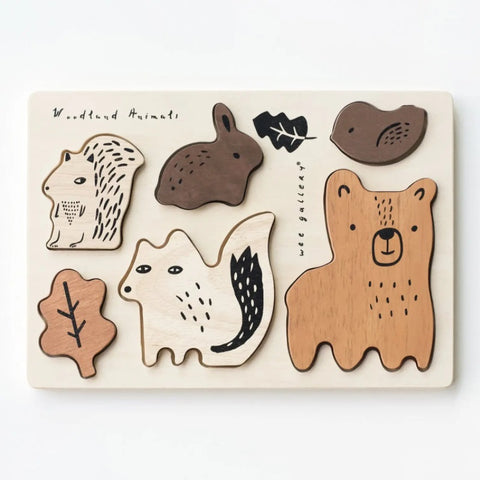 Wee Gallery Eco-friendly Sustainable Rubber Wood Animal Shape Sorter - Woodland Creatures