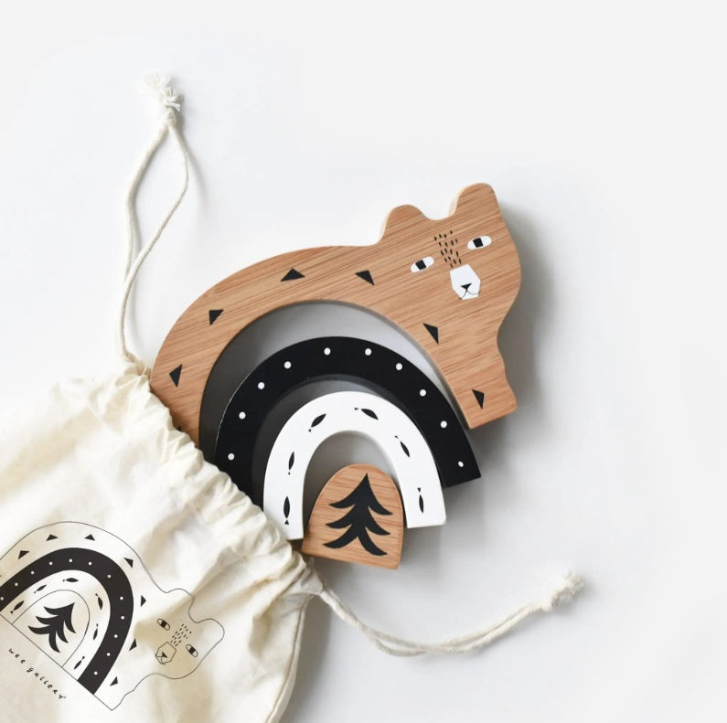 Eco-friendly Sustainable Bamboo Animal Nesting Toy - Bear