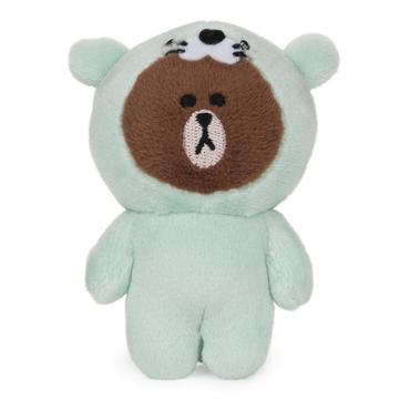 Brown bear in costumes plush blind box, green costume