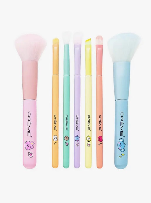 The Creme Shop x BT21 Collab for The Perfect Blend MakeUp Brush Collection, 7 PC Set