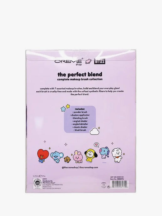 The Creme Shop x BT21 Collab for The Perfect Blend MakeUp Brush Collection, 7 PC Set