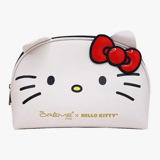 Hello Kitty x The Creme Shop Zippered Leatherette Makeup & Everything Bag, White