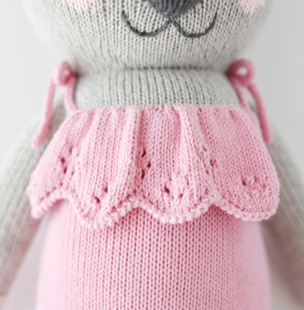 Cuddle+Kind hand-knit doll, Claire the Koala, dress detail