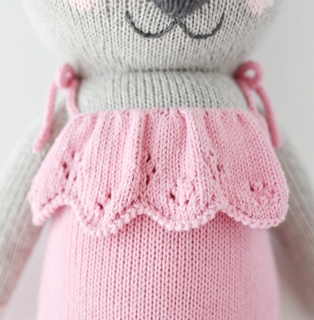 Cuddle+Kind hand-knit doll, Claire the Koala, dress detail
